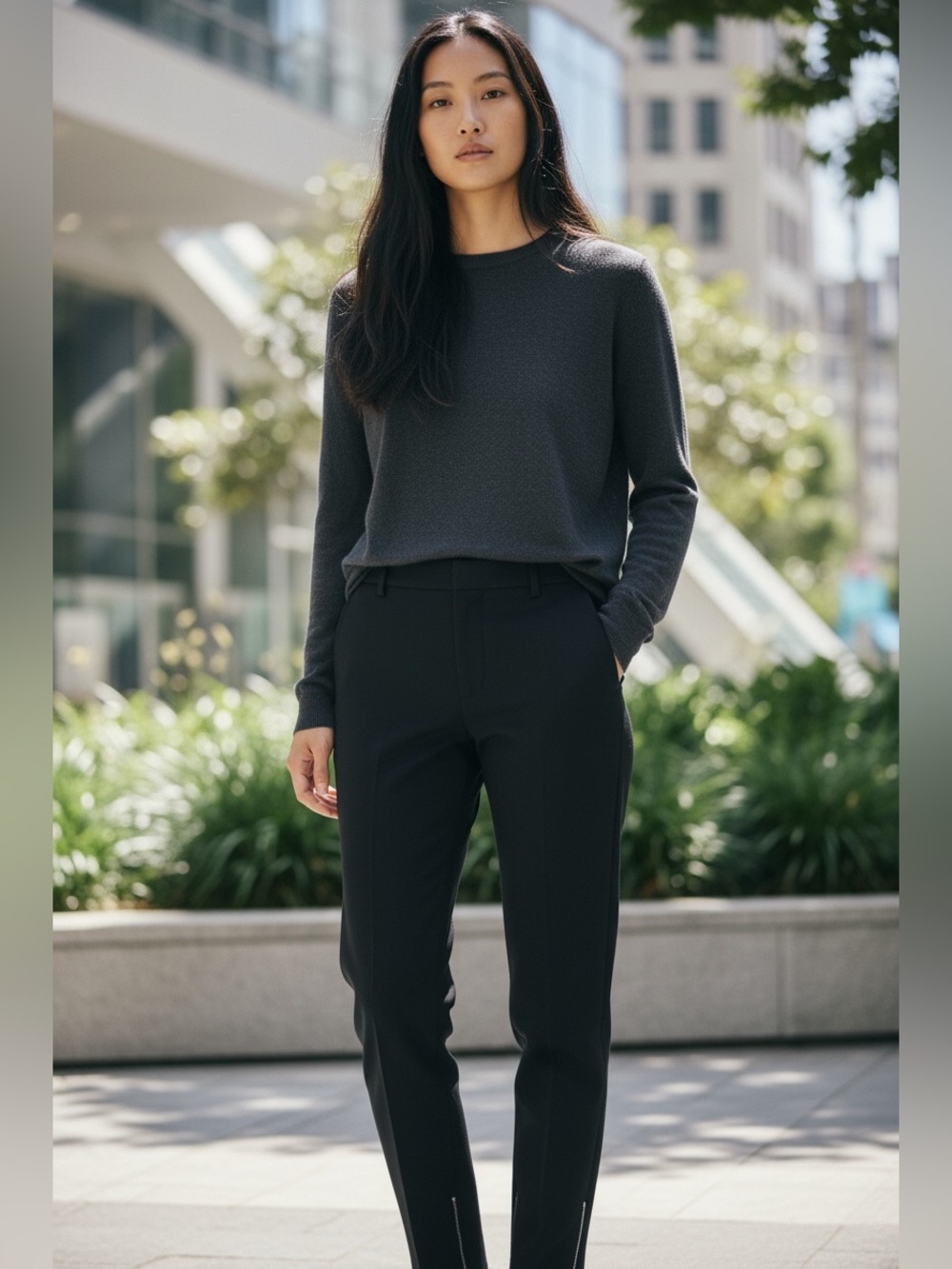 Saint Laurent Black Gabardine Pants for women